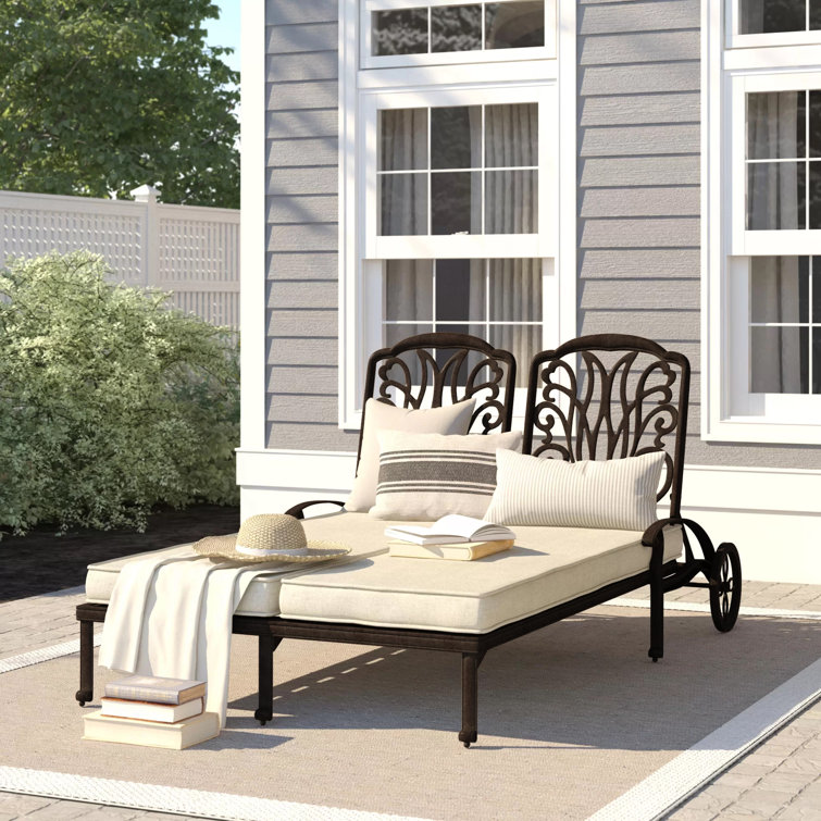 Three Posts Lebanon 86'' Long Reclining Double Chaise with Cushions